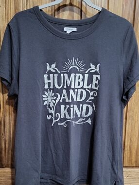Maurices Dark Charcoal Crew  Neck Graphic Tee Humble And Kind